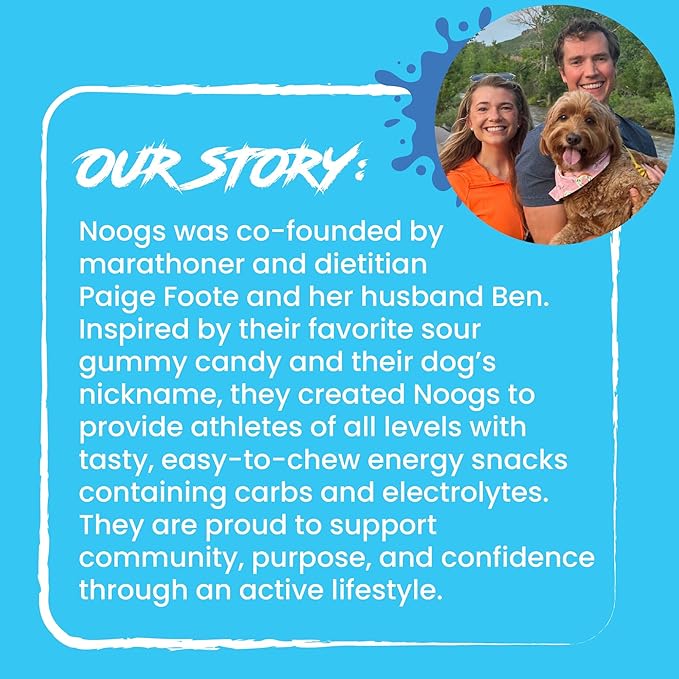 Noogs Sour Energy Chews, Poolside Pop Caffeinated Electrolyte Energy Gummies, 50mg Green Tea Caffeine, Popsicle Flavored Alternative to Running Gels, Vegan & Gluten Free, 12 Pack