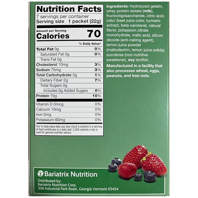 Proti Fit - High Protein Fruit Flavored Powder Drink Mix, Low Calorie, Sugar Free, Appetite Suppressant, 7 Servings Per Box (Berry Blast)