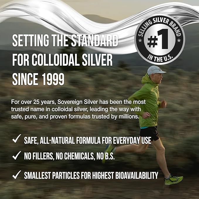 Sovereign Silver Immune Support - Colloidal Silver, Bio-Active Silver Hydrosol, 10 ppm, Liquid Dropper, 2 Fl Oz, (59 mL)