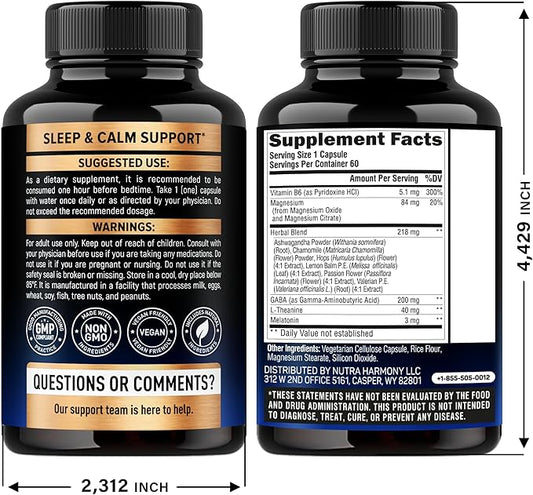 Sleeping Pills for Adults 550mg - Melatonin 3mg | Valerian Root for Sleep | L-Theanine | Magnesium - Natural Sleep Aid Supplement - Non-Habit Forming Rest Support - Made in USA - 1/day, 2 Month Supply