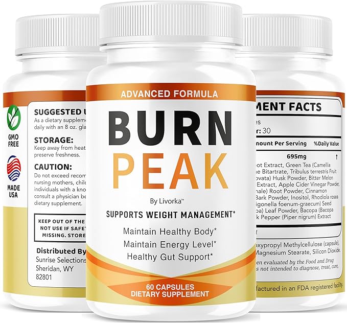 (3 Pack) Burn Peak Capsules - Official BurnPeak Weight Pills Advanced Premium Support, All Natural Burn Peak Pink Salt Trick Supplement for Overall Health & Wellness Reviews, 180 Capsules for 3 Months