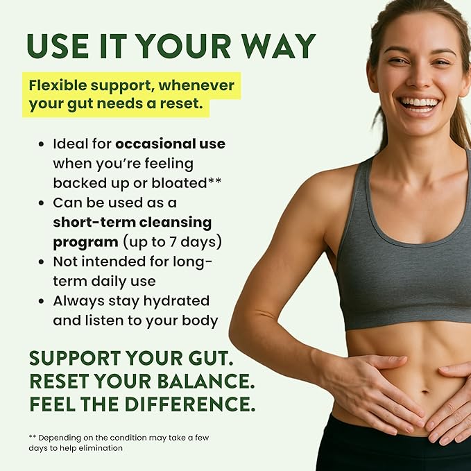 7 Day Advanced Colon Cleanse, Prebiotics & Natural Herbs, Supports Detox & Gut Flora for Women & Men, with Cascara Sagrada, Black Walnut Hulls & Black Cohosh, 60 Capsules 1-2 Daily | 7 Day Cleanse