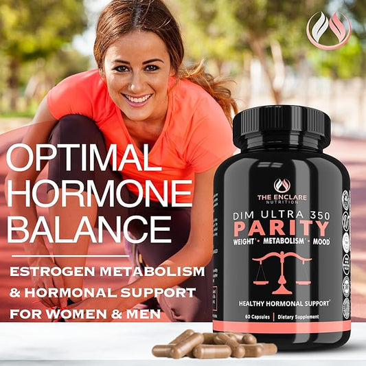 THE ENCLARE NUTRITION DIM Supplement 350mg Estrogen Balance for Women & Men, Hormonal Acne, Menopause Support, Metabolism, PCOS, Bodybuilding. Diindolylmethane 60 Capsules, Broccoli, Vegan (1)