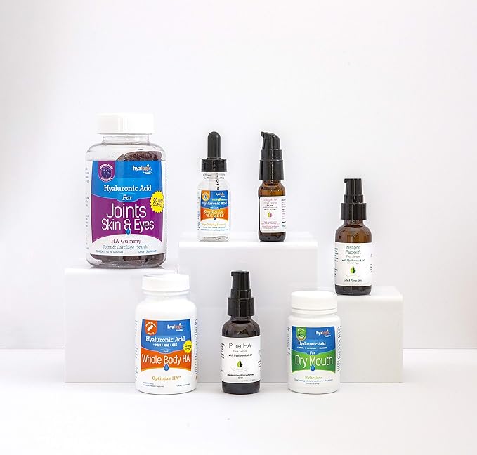 Hyalogic Synthovial Seven Hyaluronic Acid Liquid & Resveratrol Capsules - HA Joint Support - Vegan - 1 oz
