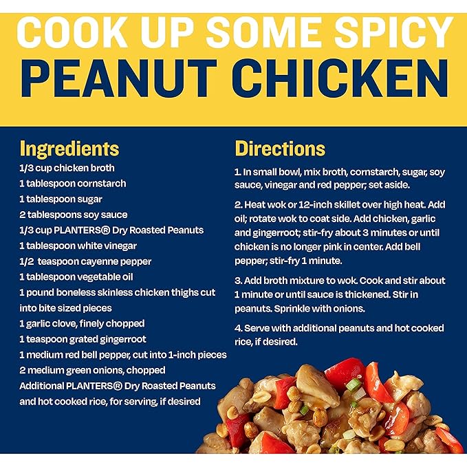 Planters Sweet and Spicy Peanuts, Party Snacks, Plant-Based Protein, 16 oz Jar (Pack of 2)