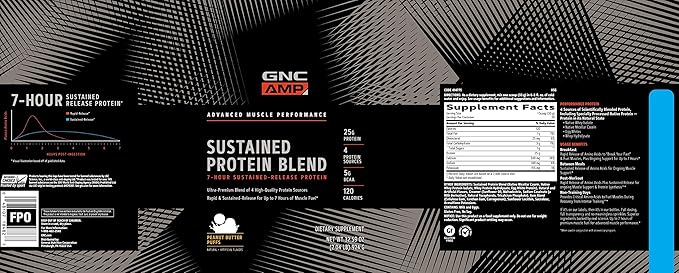 GNC AMP Sustained Protein Blend - Cinnamon Toast (28 Servings)