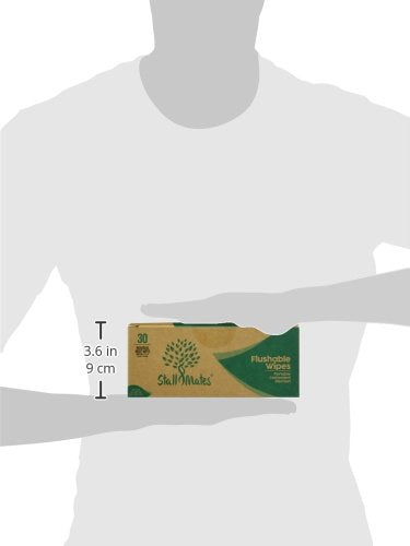Stall Mates Wipes - Flushable Wipes, Individually Wrapped, Travel Friendly, Unscented with Cucumber, Vitamin-E & Aloe, (30 on-the-go singles)