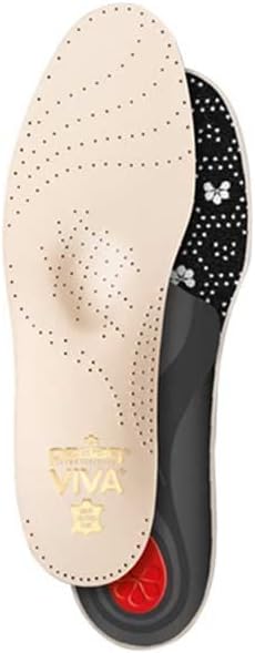 Pedag Viva | Leather Arch Support Inserts | Handmade in Germany | Plantar Fasciitis Relief | Heel Cushion | Activated Charcoal Odor Control | Metatarsal Support Pad | Tan | Men US 10/ EU 43