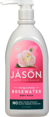 JASON Rosewater Invigorating Body Wash Women/Men, For a Gentle & Clean Feel, 30 Fluid Ounces (Pack of 2)