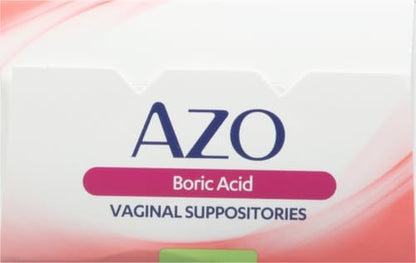 AZO® Boric Acid Vaginal Suppositories for Women, Helps Support Odor Control with Clinically Studied Boric Acid, Non-GMO (Pack of 60)
