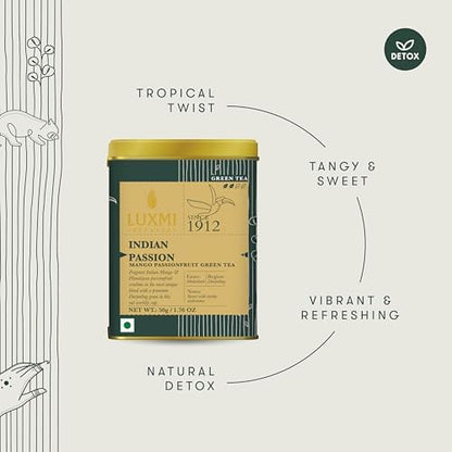 Luxmi Estates - Indian Passion 50g, 1.76 Oz loose tin caddy, Herbal tea