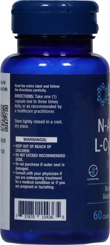 Life Extension N-Acetyl-L-Cysteine (NAC),Immune,Respiratory,Liver Health,NAC 600 mg,Potent antioxidant Support,Free-radicals,Easy to Absorb,60 Capsules,(Pack of 2)