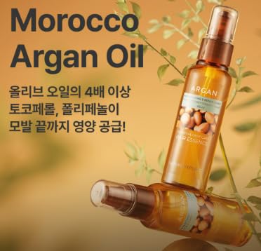 Argan Essential Deep Care Hair Essence 80ml, Made in Korea, with Argan Kernel Oil, Evening Primrose Oil, Rosehip Oil and Camellia Seed Oil