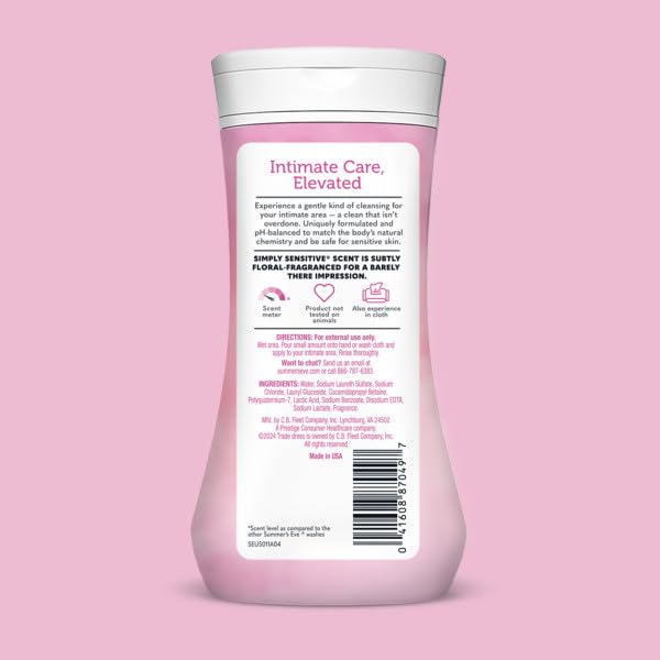 Summers Eve Cleansing Wash, for Sensitive Skin, Simply Sensitive 9 Oz (Pack of 3)