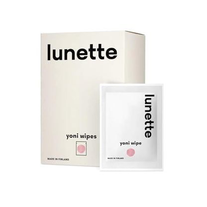 Lunette Yoni Wipes – Best Feminine Wipes for Intimate care - pH-balanced & Gentle - Vegan & Compostable - Travel-friendly for on-the-go & Public bathrooms, Made in Finland, 20 Pack