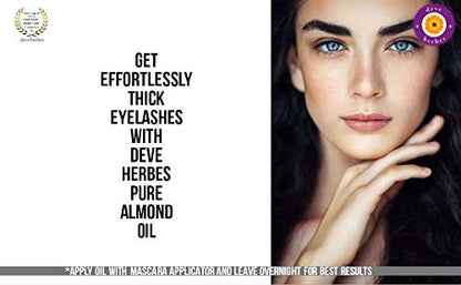 dève herbes Almond Oil (Prunus dulcis) with Glass Dropper | Cold Pressed | Pure | Natural | For Diluting Essential oils | For Skin & Massage | Non-Sticky | Lightweight | Unisex | 50ml (1.69 oz)