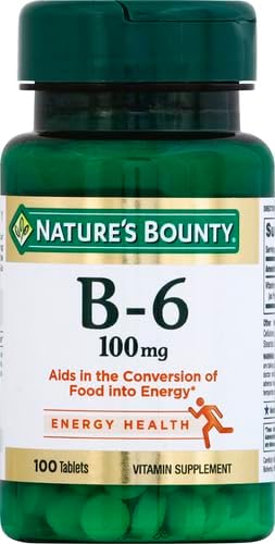 Nature's Bounty Vitamin B6 100mg Tablets - Supports Energy Metabolism & Nervous System Health, 100 Count (Pack of 3)