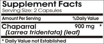Chaparral 900mg ~ 180 Capsules - No Additives ~ Naturetition Supplements