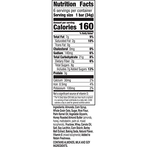 Nature Valley Sweet and Salty Nut Granola Bars, Almond, 6 Bars, 7.2 oz (Pack of 12)