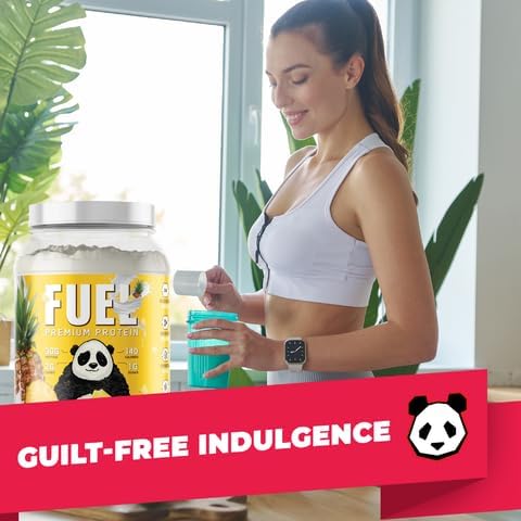 Underground Bio Labs Panda Fuel Premium Protein Whey,Hydrolyzed Collagen,Casein,Probiotics, Enzymes, Keto Friendly,Time Release, 25 Servings (2.5 Pound, Pineapple Whip)