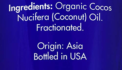 Organic, Fractionated Coconut Oil, for Skin, Essential Oils – 100% Pure, Fractionated Coconut Oil, by Zongle Therapeutics, 4 OZ