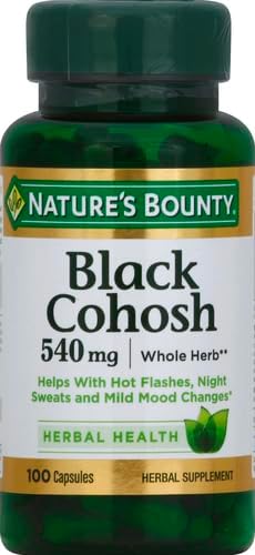 Nature's Bounty Black Cohosh Root Pills and Herbal Health Supplement, Natural Menopausal Support, 540 mg, 100 Capsules (Pack of 3)