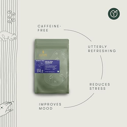 Luxmi Estates Butterfly Pea Flower Organic Blue Pea Flower Tea (50 Tea Bags) Caffeine Free Tea Bags
