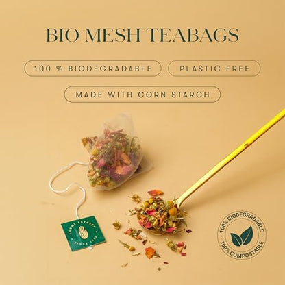 Luxmi Estates Organic Lemon Ginger Root Tea for Digestion & Immunity | Caffeine Free | 50 Biodegradable Teabags (50 cups)