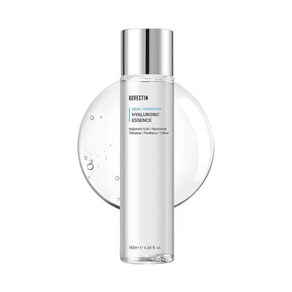 ROVECTIN Aqua Hyaluronic Essence for Sensitive Skin | 100% Vegan-Cruelty Free Korean Skincare | Anti-Aging, Deep Hydration Toner with Niacinamide & 7 Layers of Hyaluronic Acid | 6.08 fl oz (180ml)
