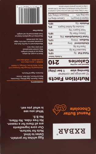 RXBAR Protein Bars, Protein Snack, Snack Bars, Peanut Butter Chocolate, 22oz Box (12 Count) (Pack of 2)