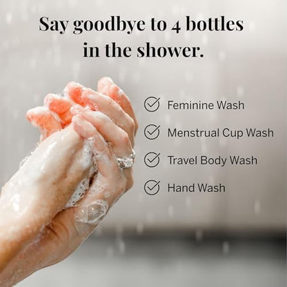 Pixie Feminine Wash – Healthy Foaming Cleaner with Natural Ingredients – More Foam Wash in Bottle Than Any Other Brand – pH Balanced & Plant Based – for Your Menstrual Cups and Discs, 2.5 Fluid oz