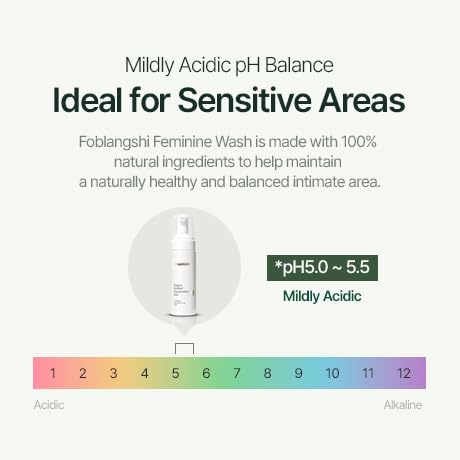 100% Natural Ingredients, Premium Organic Feminine Wash, pH Balanced, Fragrance Free Intimate Cleanser, Gentle Daily Foam with Probiotics, Sensitive Skin, Reduce Odor, Vegan, Korea No.1