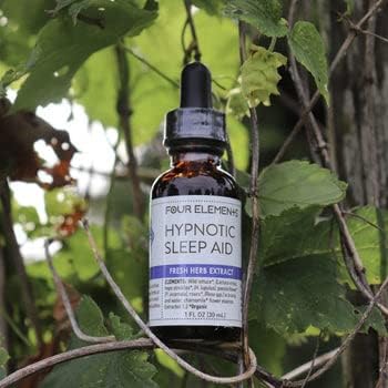 Four Elements 4E Hypnotic Sleep Tincture Blend, Fresh Organic Herb Extract, 1 OZ