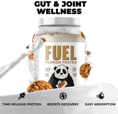 Underground Bio Labs Panda Fuel Premium Protein Whey,Hydrolyzed Collagen,Casein,Probiotics, Enzymes, Keto Friendly,Time Release, 25 Servings (2.5 Pound, Cookies & Cream)