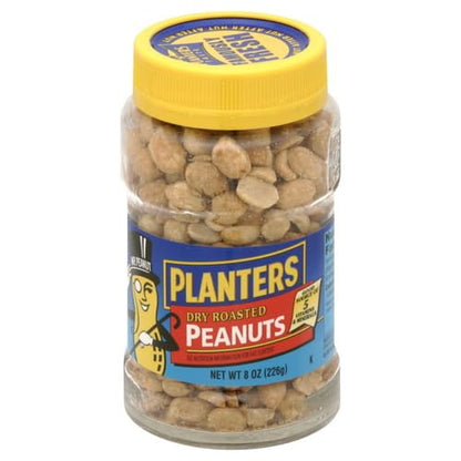 PLANTERS Salted Peanuts, Dry Roasted Peanuts, Party Snacks, Plant Based Protein, Snacks For Adults, 16 Ounce (Pack of 2)