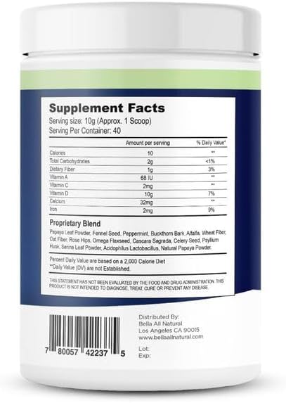 Bella All Natural Extreme Detox Powder (Papaya)