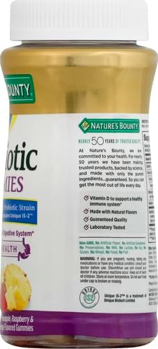 Nature's Bounty Probiotic Gummies, Immune Health & Digestive Balance, Pineapple, Raspberry and Orange Flavor Gummies, 60 Ct (Pack of 3)