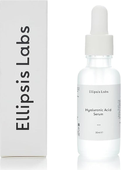 Hyaluronic Acid Serum by Ellipsis Labs – Vegan-Friendly Facial Serum for Intense Hydration and Moisture, Improves Elasticity, Softens Skin, Non-Greasy Formula for All Skin Types, 1 Fl Oz