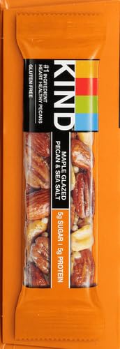 KIND Nut Bars,Maple Glazed Pecan & Sea Salt,Healthy Snacks,Gluten Free,Low Sugar,5g Protein,(Pack of 24)