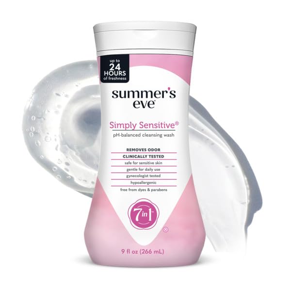 Summer's Eve Simply Sensitive Cleansing Wash for Sensitive Skin 9 oz (Pack of 2)