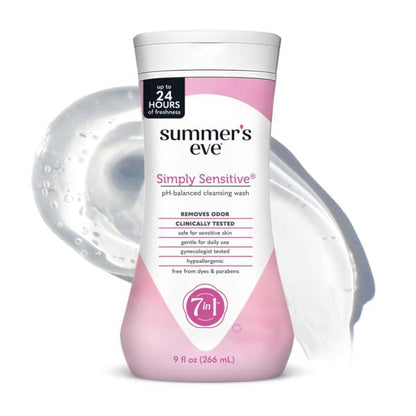 Summer's Eve Simply Sensitive Cleansing Wash for Sensitive Skin 9 oz (Pack of 2)