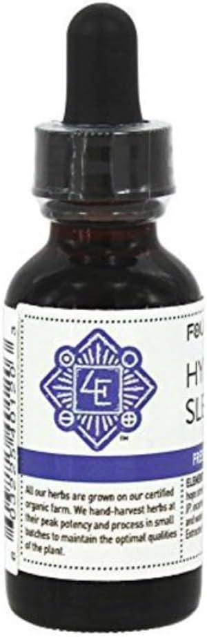 Four Elements 4E Hypnotic Sleep Tincture Blend, Fresh Organic Herb Extract, 1 OZ