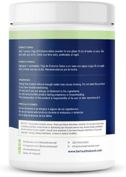 Bella All Natural Extreme Detox Powder (Papaya)