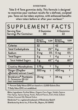Arrae Tone Gummies – Creatine Monohydrate 5g for Women – Support Lean Muscle, Strength & Recovery – Sour Green Apple Flavor – 90 Count