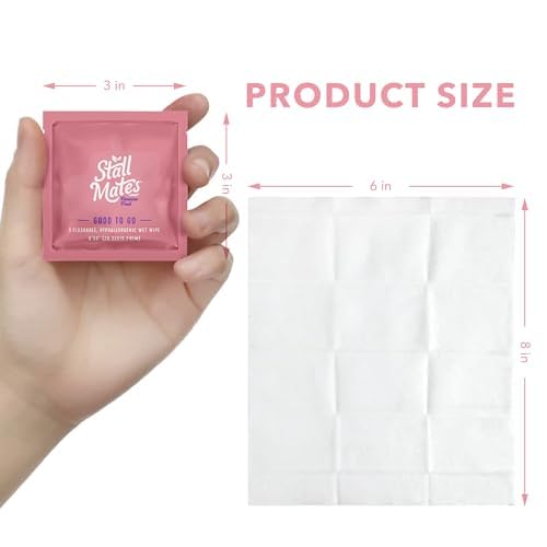 Stall Mates Wipes Feminine Fresh - Flushable | Individually Wrapped Cleansing Travel Friendly PH balanced Unscented with Sunflower, Rosemary and Aloe (90 on-the-go singles) BULK PACK