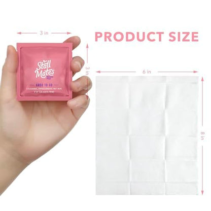 Stall Mates Wipes Feminine Fresh - Flushable | Individually Wrapped Cleansing Travel Friendly PH balanced Unscented with Sunflower, Rosemary and Aloe (90 on-the-go singles) BULK PACK