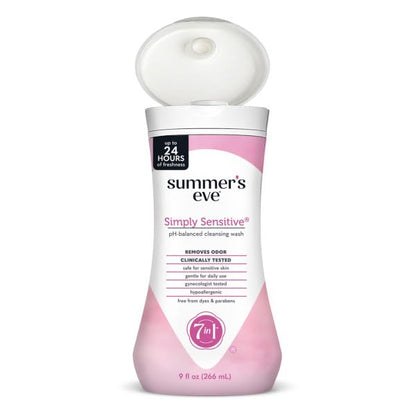 Summers Eve Cleansing Wash, for Sensitive Skin, Simply Sensitive 9 Oz (Pack of 3)