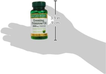 Nature's Bounty Primrose Oil 1000mg, Promotes Women's Health, Herbal Supplement, Gluten Free, Rapid Release,60 Softgels (Pack of 3)