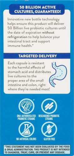Nature's Way Extra Strength(1) Fortify Probiotic,Probiotics for Digestive Health,Prebiotics,50 Billion Live Cultures,Digestive & Immune Health Support*,30 Capsules,(Pack of 2)