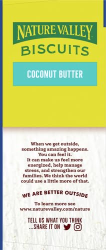 Nature Valley Biscuit Sandwiches, Coconut Butter, Snack Bars, 13.5 oz,10 Count (Pack of 2)